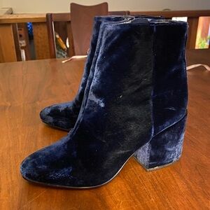 Sam Edelman Taye Blue Velvet Ankle Boots